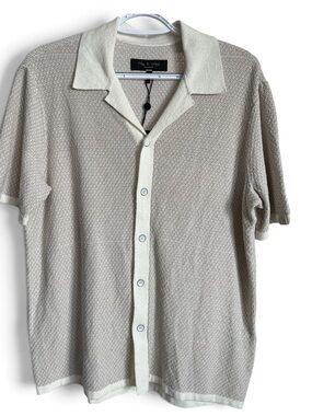 Rag & Bone Quality Guaranteed Textured Knit Button Front Shirt Size S NWT